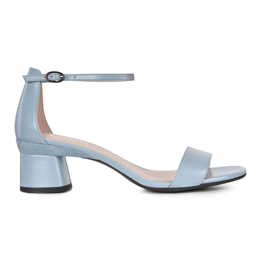 Womens Sandals - ECCO Elevate 45 Block Heel Strappy - Blue - 6734VZDSQ